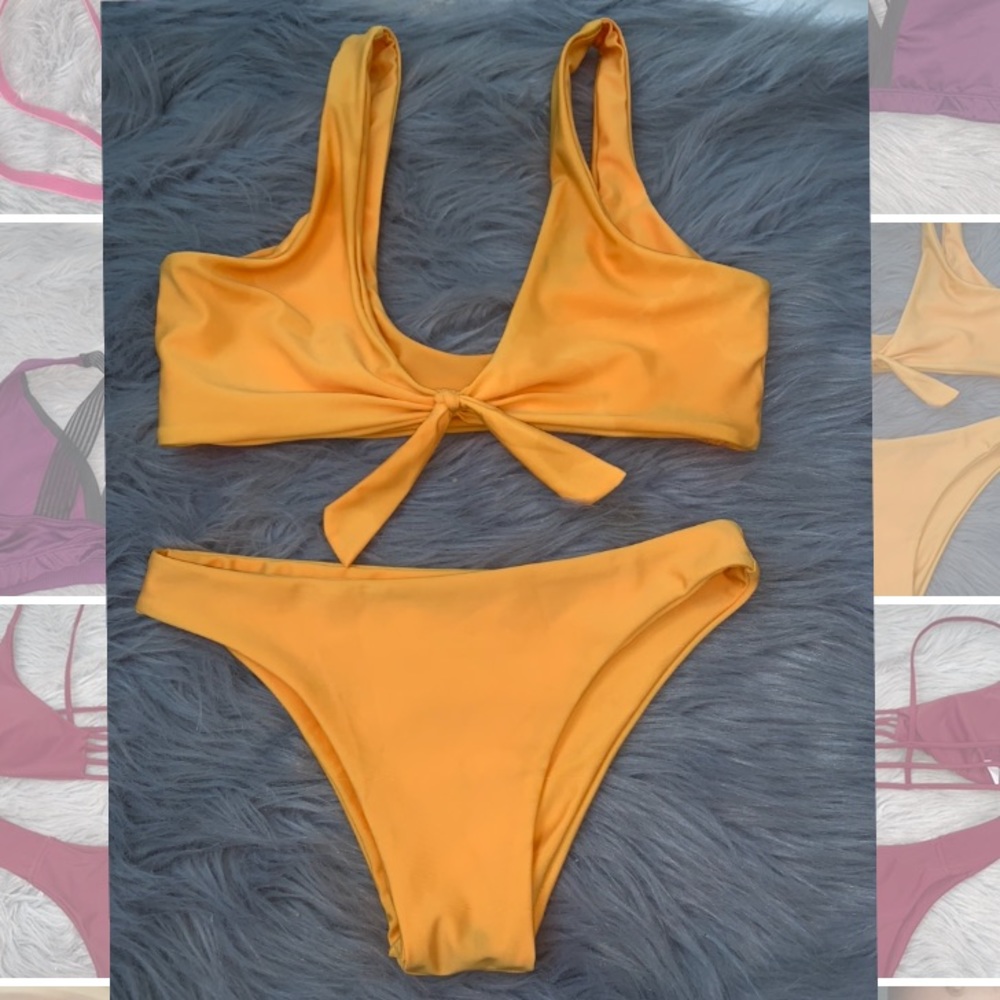 Yellow zaful front-tie bikini!